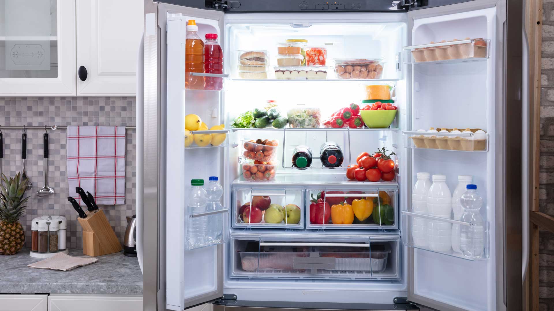 Interior shot of refrigerator