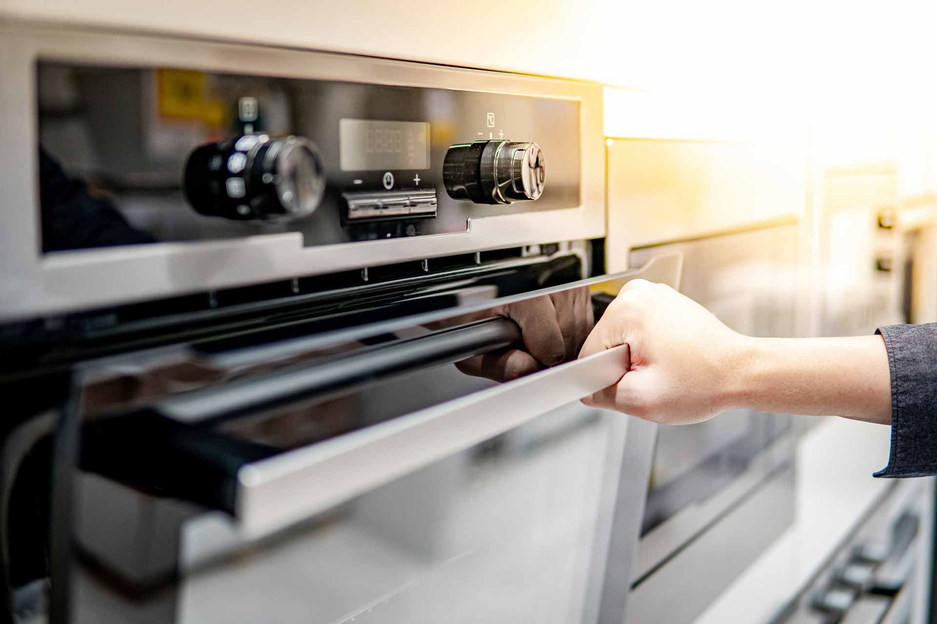 Opening an oven